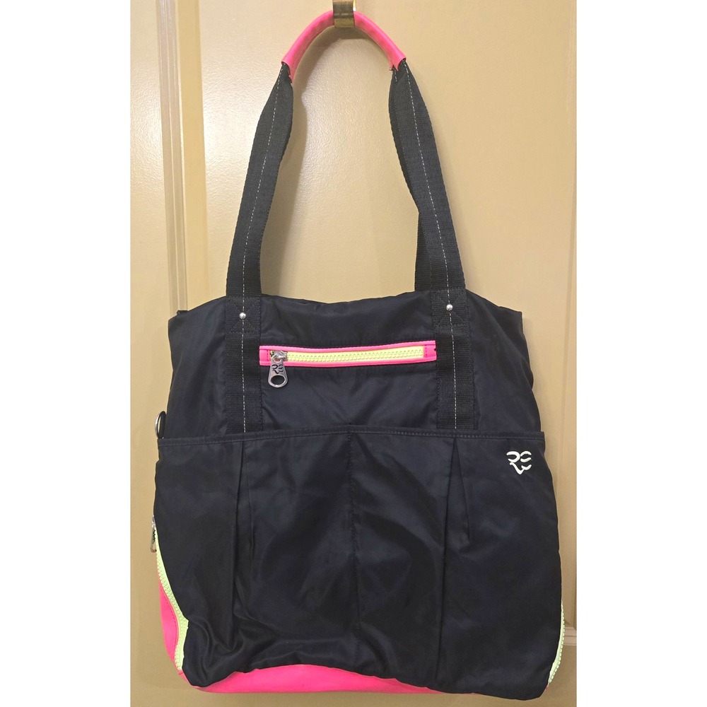 Rare Earth by Stone Mountain Nylon Tote Gym Travel Bag - Black & Neon Pink VGUC